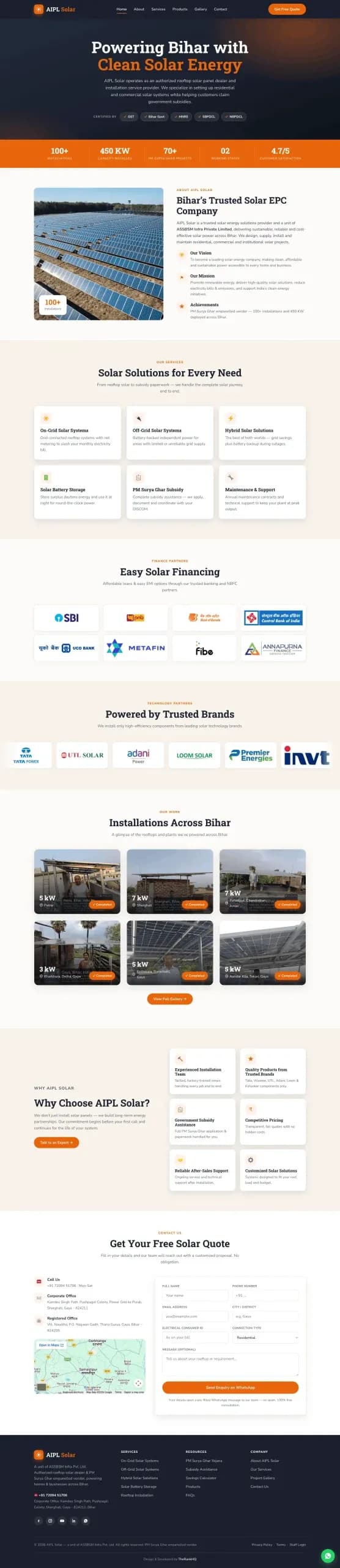 AIPL Solar desktop view full