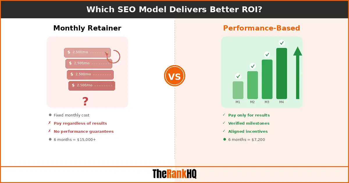 Performance-based SEO vs monthly retainer SEO comparison guide